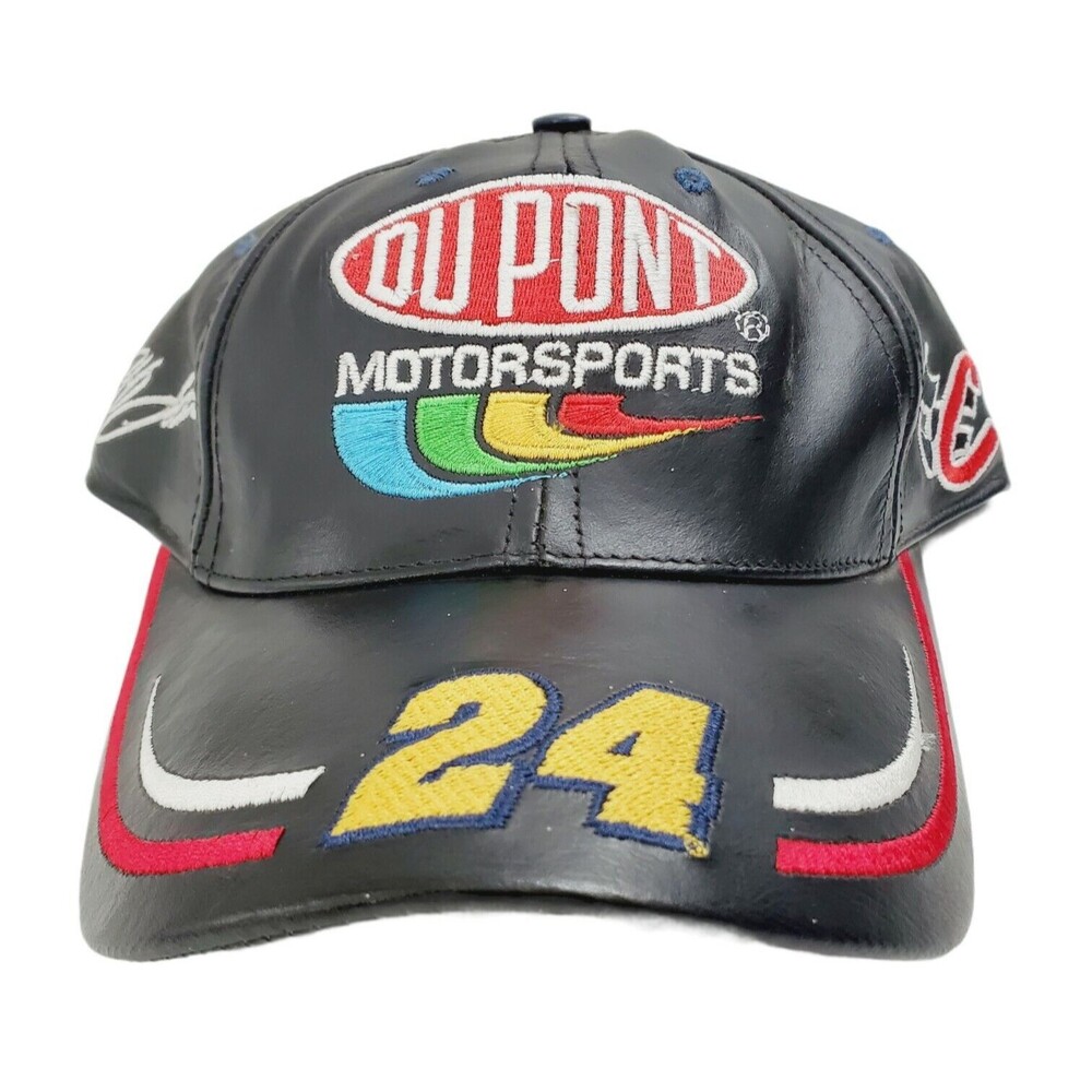 Vintage NASCAR Hat DUPONT Motorsports Leather JEFF GORDON #24 Chase Authentics